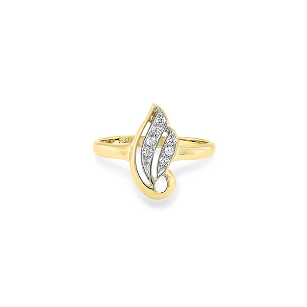 Goldring mit Zirkonen aus kombiniertem Gold