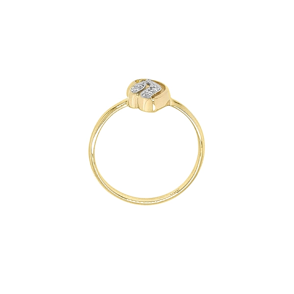 Goldring mit Zirkonen aus kombiniertem Gold