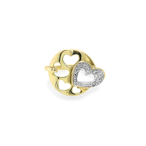 Goldring mit Zirkonen Herzen