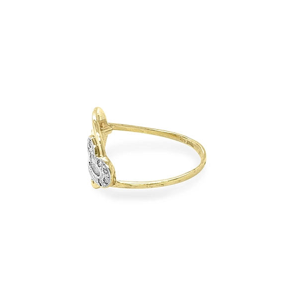 Goldring mit Zirkonen Herzen