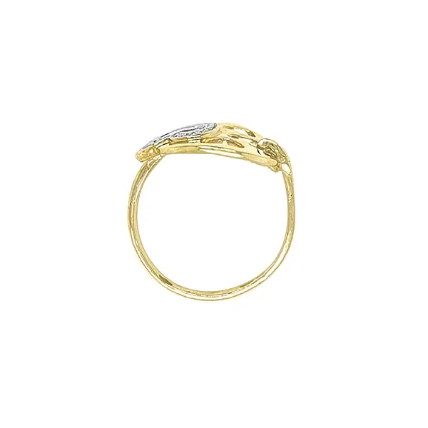 Goldring mit Zirkonen Herzen