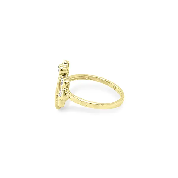 Goldring mit Zirkon aus kombiniertem Gold