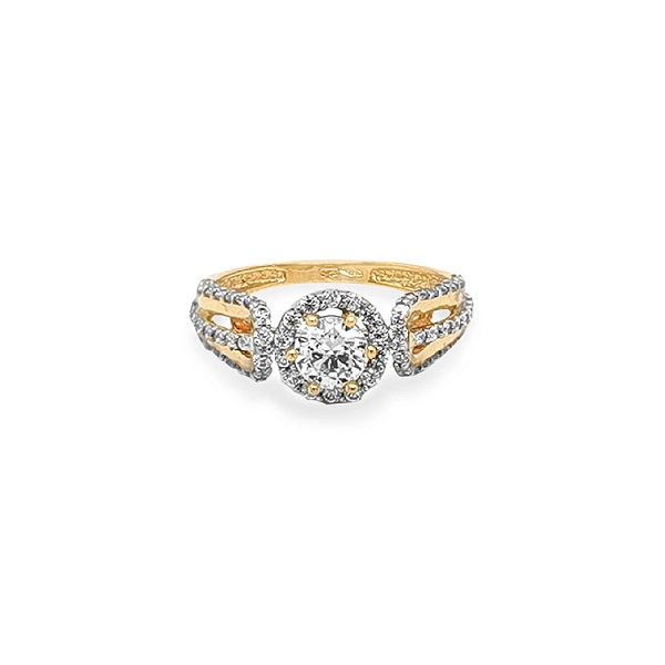 Gold Verlobungsring mit Zirkonen