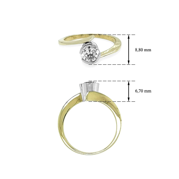 Verlobungsring aus Gold mit kubischem Zirkon