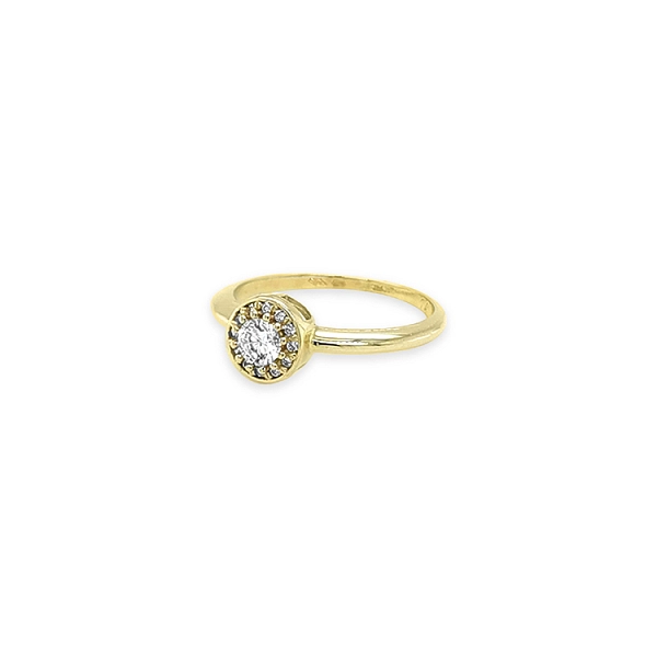 Goldring mit kubischem Zirkon