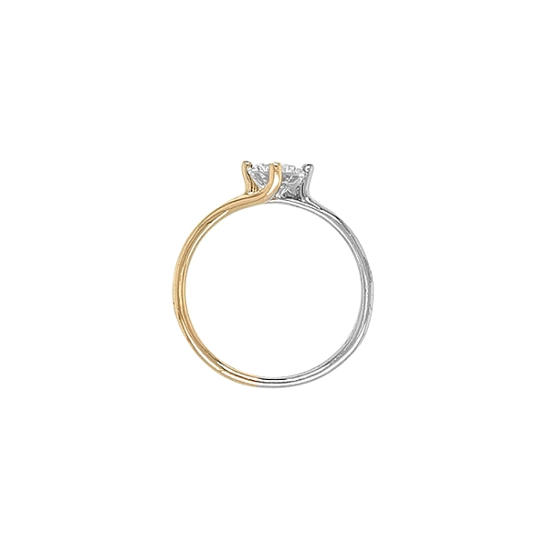 Verlobungsring mit Zirkon aus kombiniertem Gold