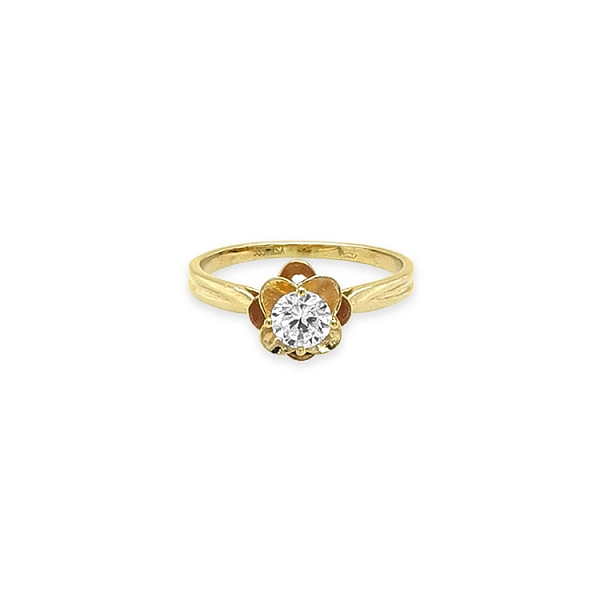 Goldring mit kubischem Zirkon