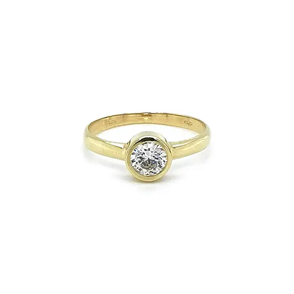Gold Verlobungsring mit Zirkon