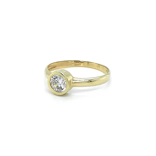 Gold Verlobungsring mit Zirkon