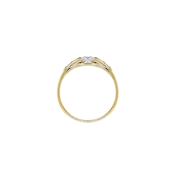 Verlobungsring aus Gold mit kubischem Zirkon