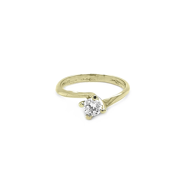 Gold Verlobungsring mit Zirkon