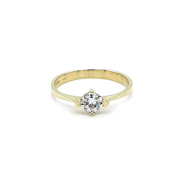 Gold Verlobungsring mit Zirkon