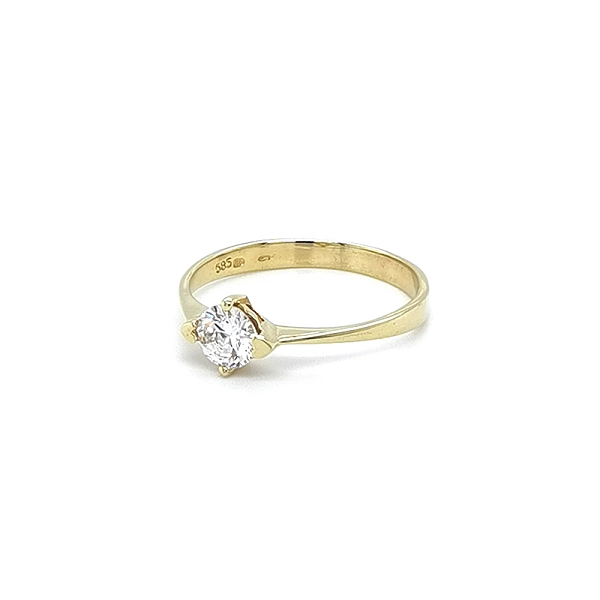 Gold Verlobungsring mit Zirkon