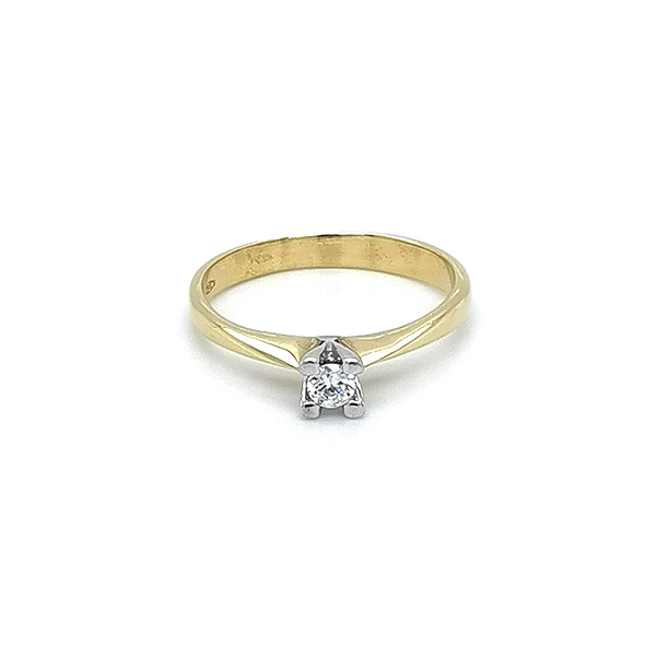 Verlobungsring mit Zirkon aus kombiniertem Gold