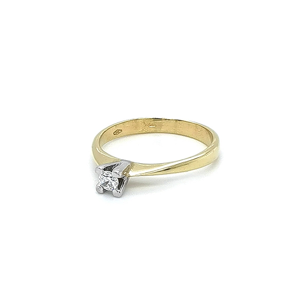Verlobungsring mit Zirkon aus kombiniertem Gold