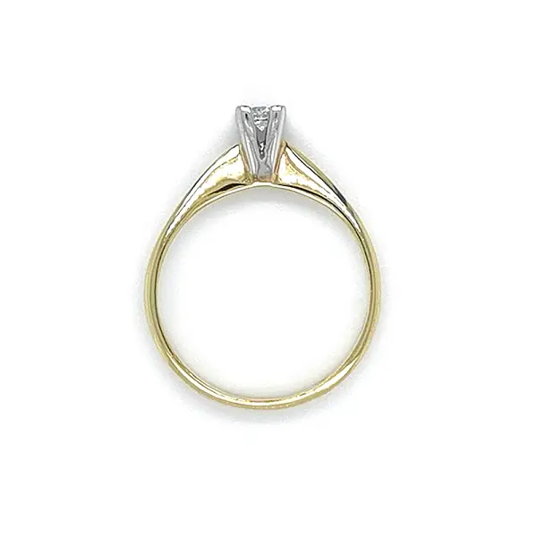 Verlobungsring mit Zirkon aus kombiniertem Gold