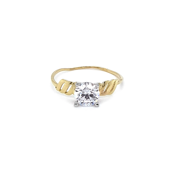 Gold Verlobungsring mit Zirkon