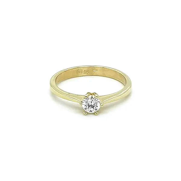 Gold Verlobungsring mit Zirkon