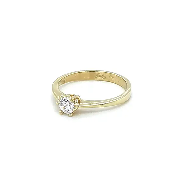 Gold Verlobungsring mit Zirkon