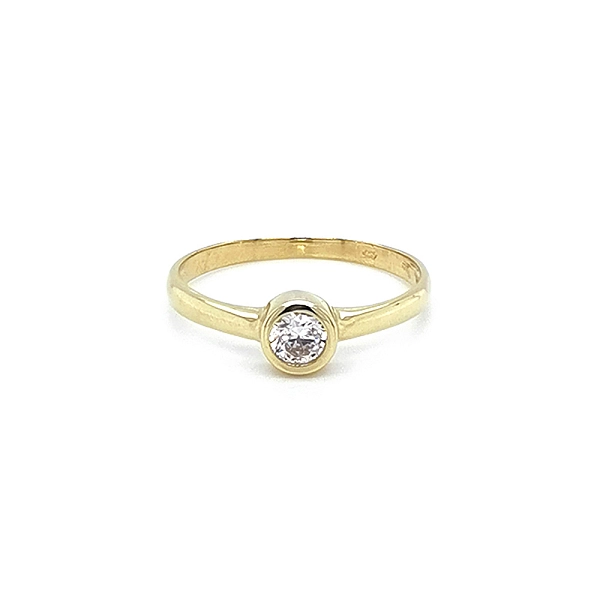 Gold Verlobungsring mit Zirkon