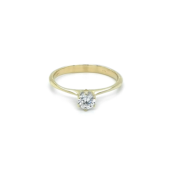 Gold Verlobungsring mit Zirkon