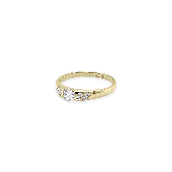 Goldring mit kubischem Zirkon