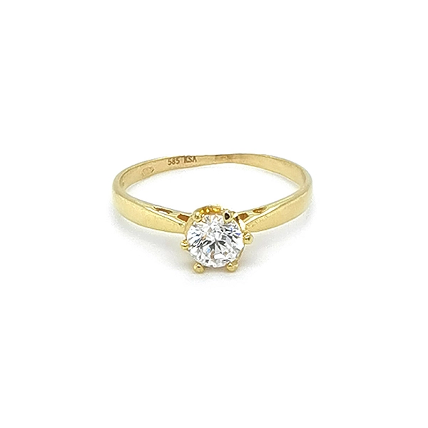 Gold Verlobungsring mit Zirkon