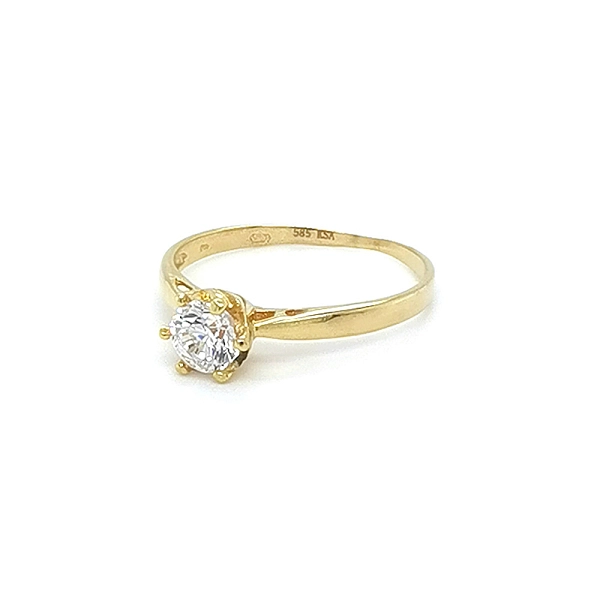Gold Verlobungsring mit Zirkon