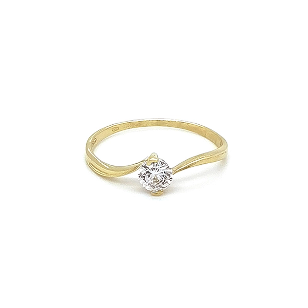 Gold Verlobungsring mit Zirkon