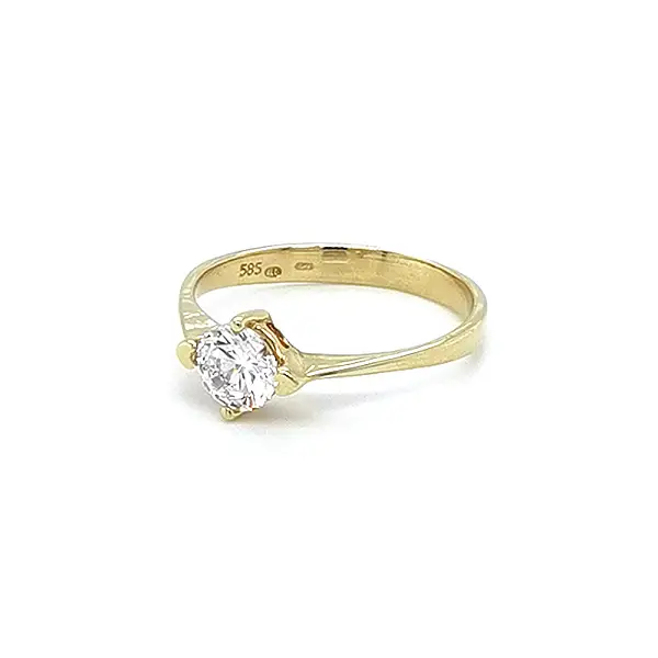 Gold Verlobungsring mit Zirkon