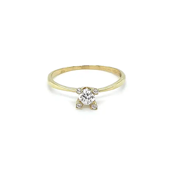 Gold Verlobungsring mit Zirkonen