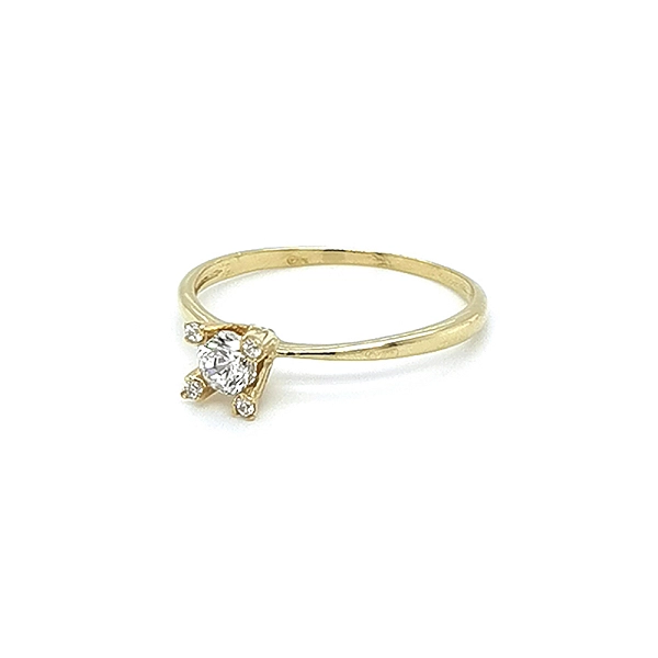 Gold Verlobungsring mit Zirkonen