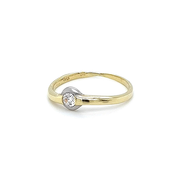 Verlobungsring mit Zirkon aus kombiniertem Gold