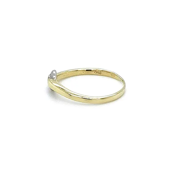 Verlobungsring mit Zirkon aus kombiniertem Gold