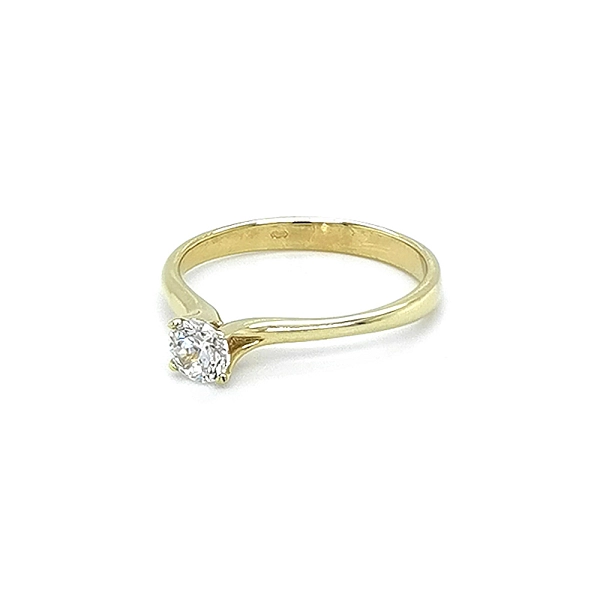 Gold Verlobungsring mit Zirkon