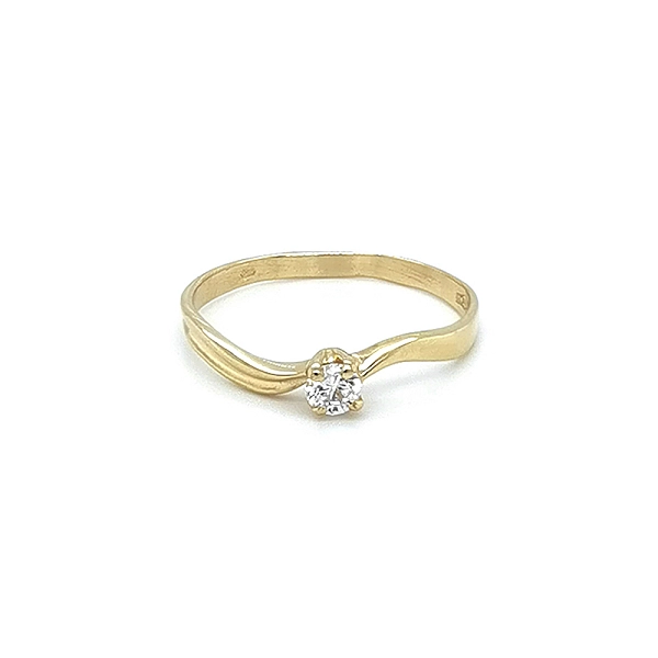 Gold Verlobungsring mit Zirkon