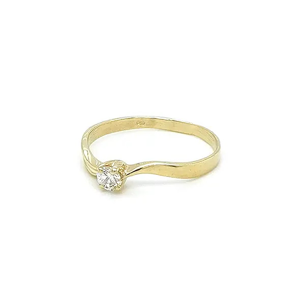 Gold Verlobungsring mit Zirkon