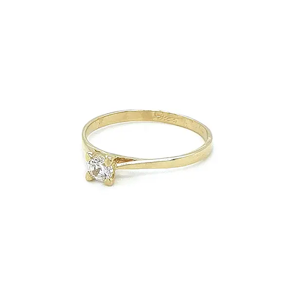 Gold Verlobungsring mit Zirkon