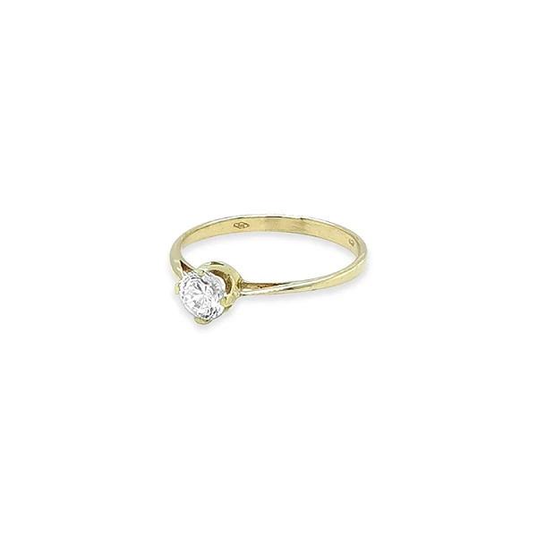 Verlobungsring aus Gold mit kubischem Zirkon