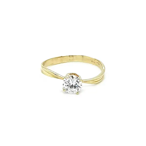 Gold Verlobungsring mit Zirkon