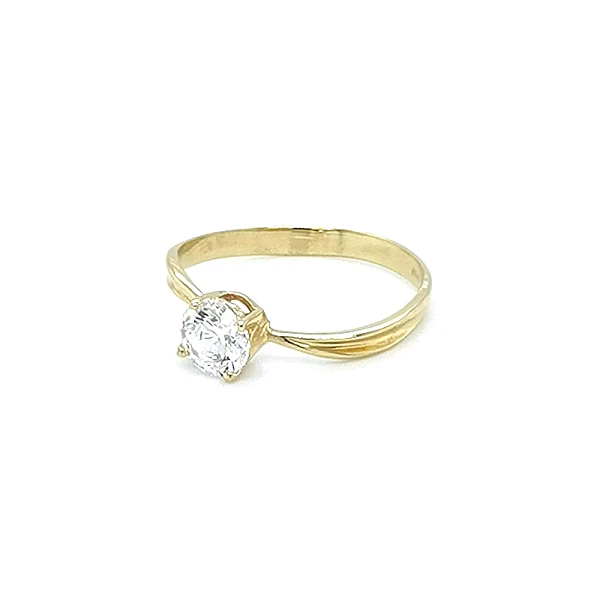 Gold Verlobungsring mit Zirkon