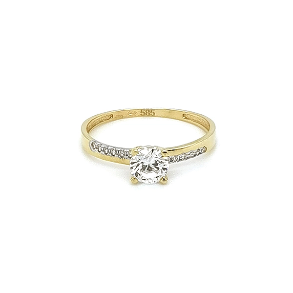 Gold Verlobungsring mit Zirkonen