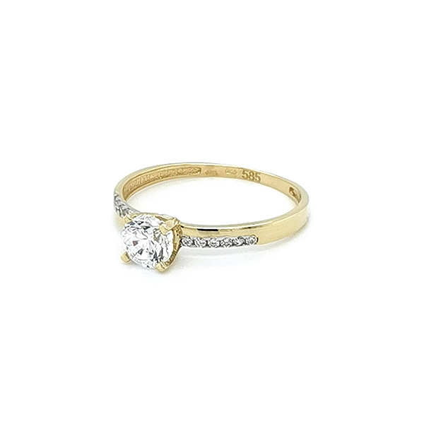 Gold Verlobungsring mit Zirkonen