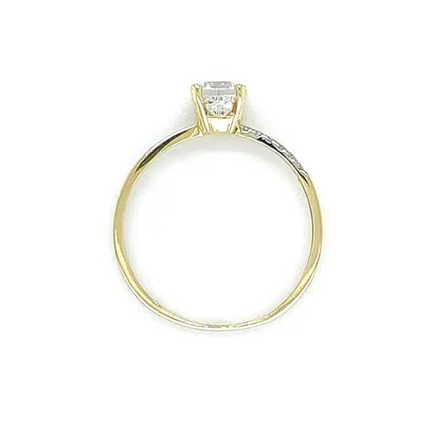 Gold Verlobungsring mit Zirkonen