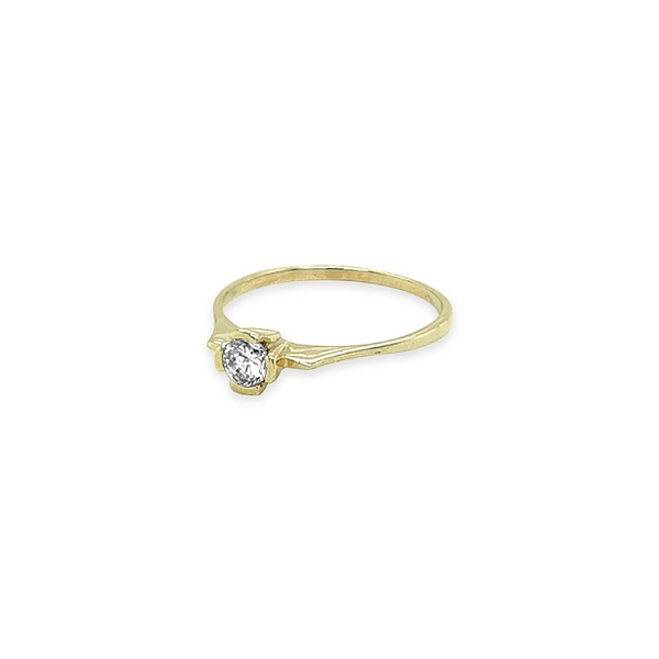 Verlobungsring aus Gold mit kubischem Zirkon