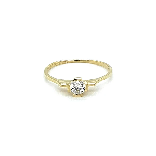 Gold Verlobungsring mit Zirkon