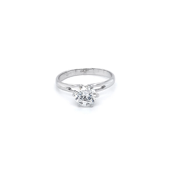 Verlobungsring mit Zirkon aus Weißgold