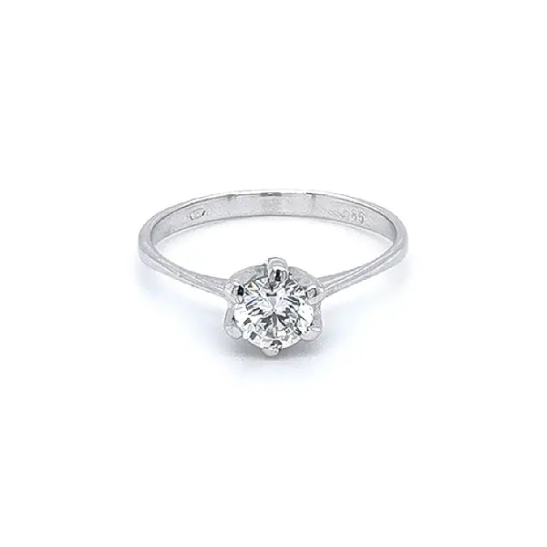 Verlobungsring mit Zirkon aus Weißgold