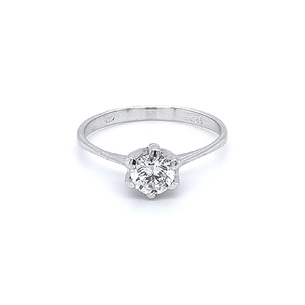 Verlobungsring mit Zirkon aus Weißgold