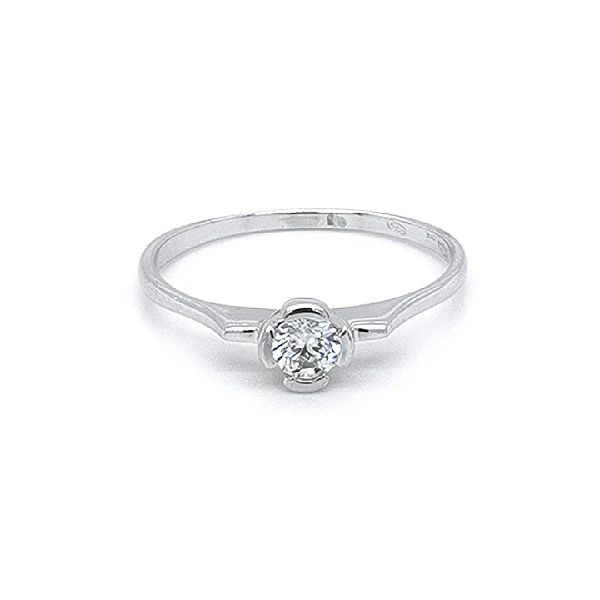 Verlobungsring mit Zirkon aus Weißgold